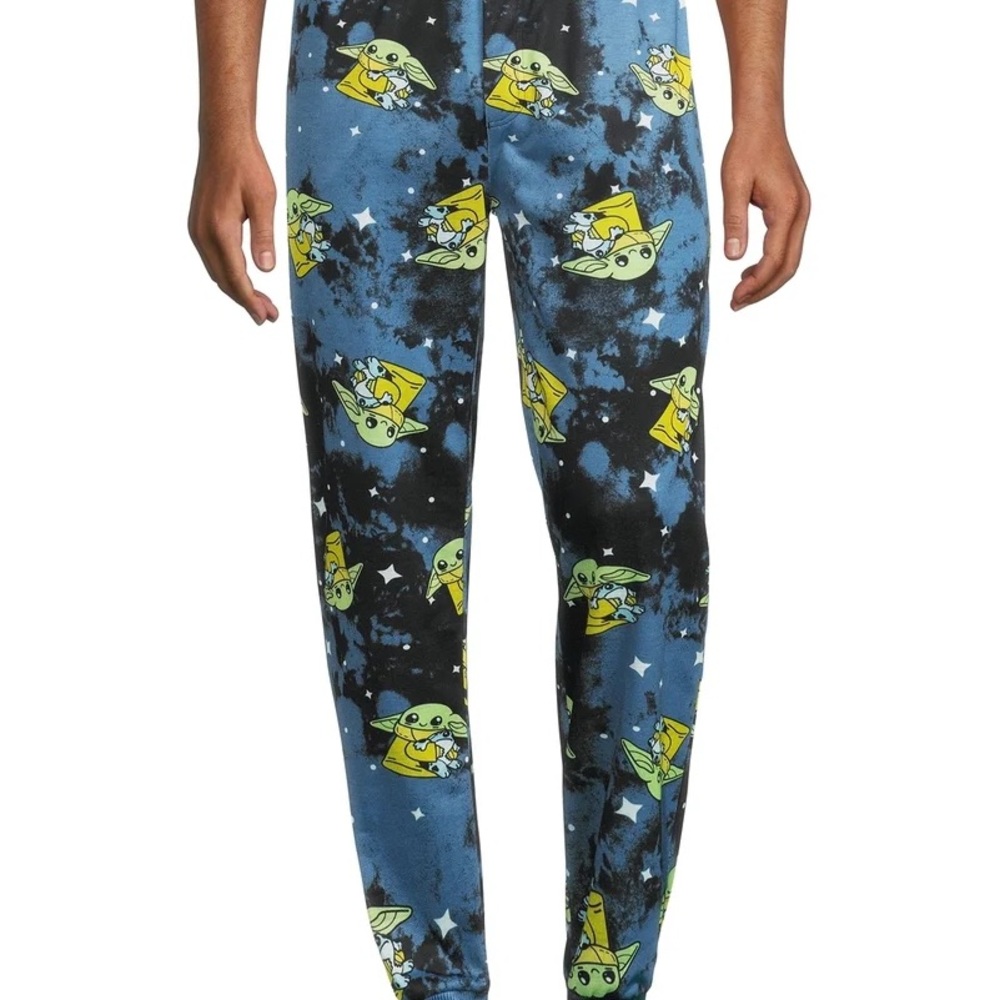 Disney Star Wars The Mandalorian Baby Yoda Grogu Sleep Joggers Men’s Size Small